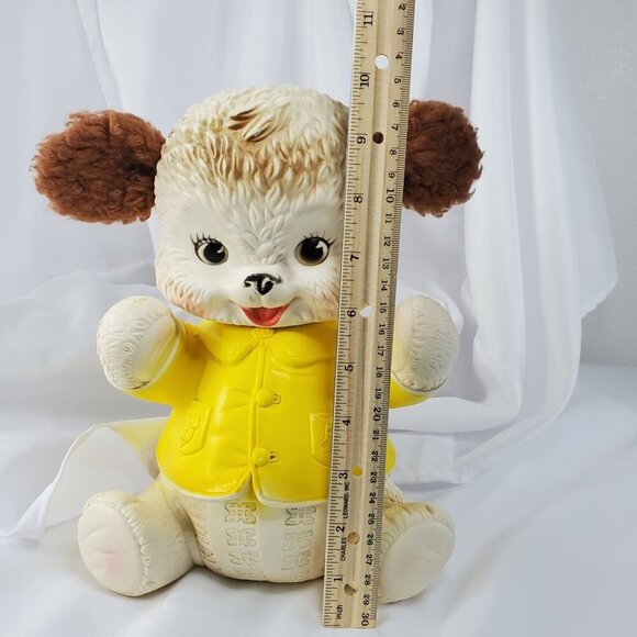 VTG 1962 Rubber Bear w/Fur Ears Edward Mobley The Arrow Rubber Co. No Squeaking - Picture 4 of 16